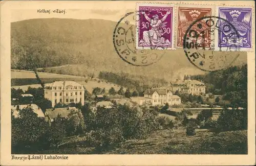 Postcard Luhatschowitz Luhačovice Blick auf die Villen 1924 