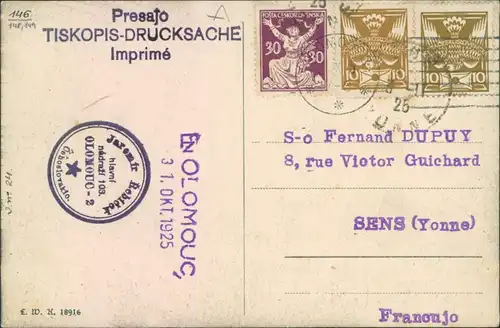 Postcard Karlsbad Karlovy Vary Partie am Sprudel 1924 