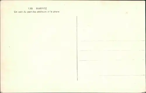 Biarritz Miarritze Un coin du port des pêcheurs et le phare 1952