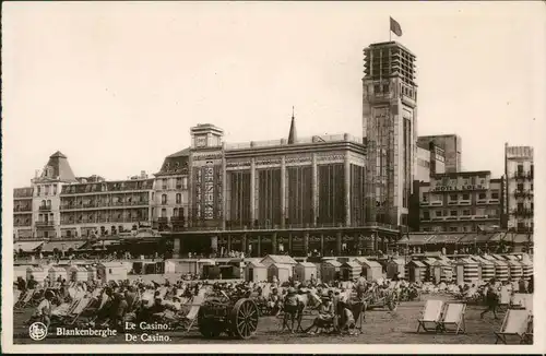 Postkaart Blankenberge Blankenberghe Casino und Strandkörbe 1940