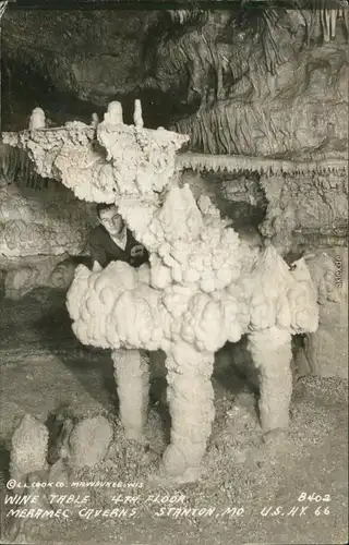 Postcard Stanton Meramec Caverns: Wine Talbe 4th Floor 1940