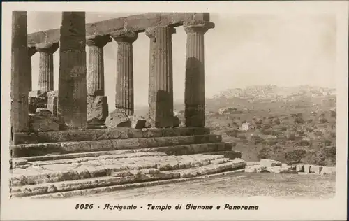 Cartoline Agrigent Agrigento Tempio di Giunone e Panorama 1932
