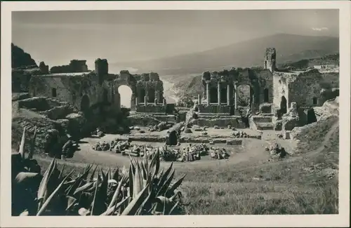 Cartoline Taormina Panorama del Teatro Antico 1932