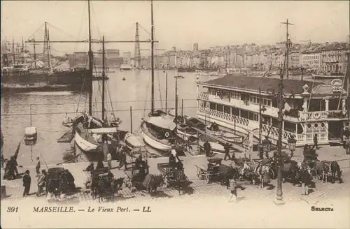 CPA Marseille Le Vieux Port 1914