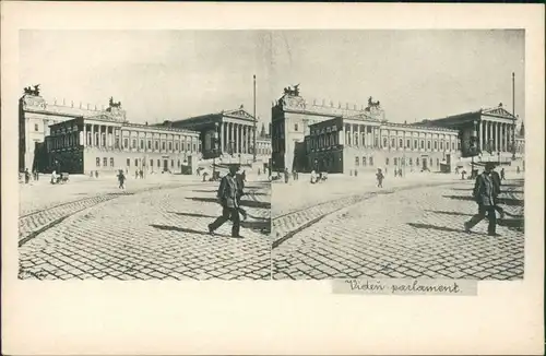 Ansichtskarte Wien Parlamentsgebäude 1934 3D/Stereoskopie