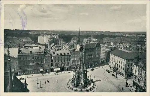 Postcard Olmütz Olomouc Blick auf Stadt und Markt 1932 