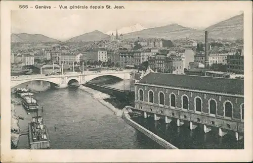 Ansichtskarte Genf Genève Vue generale deouis St. Jean 1922 