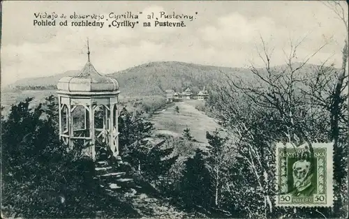 Mittel Betschwa Prostřední Bečva Pavillon und Stadt Pustevny Pustewny 1926 