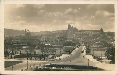 Postcard Prag Praha Hradcanske Panorama 1928 