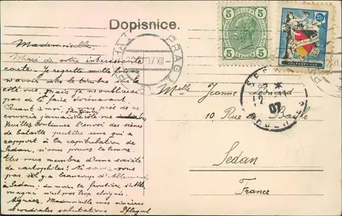 Postcard Prag Praha Palackeho nabrezi - Dampfer 1907 