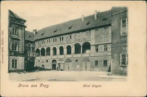 Postcard Prag Praha Hotel Ungelt 1902 