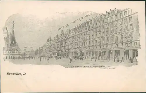 Postkaart Brüssel Bruxelles Hotel Metropole 1909 
