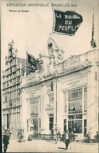 Postkaart Brüssel Bruxelles EXPO 1910 - Maison de People 1910 