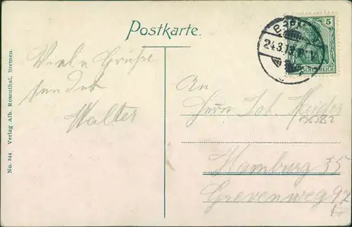 Ansichtskarte Bremen Markttrieben am Roland 1913 