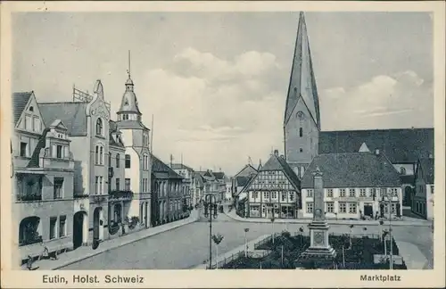 Ansichtskarte Eutin Partie am Marktplatz 1928 
