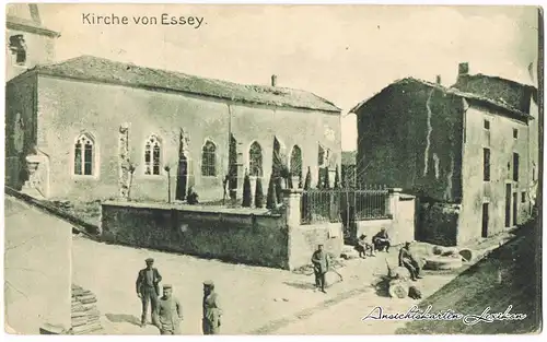 CPA Essey-et-Maizerais Soldaten vor der Kirche 1916 
