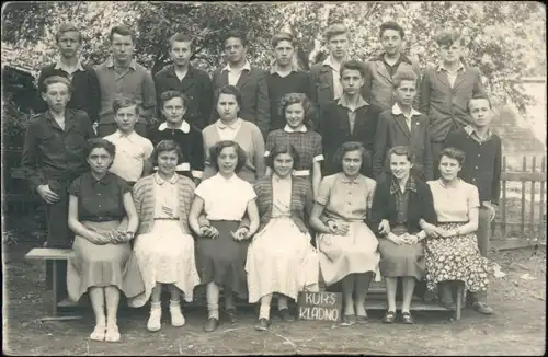 Foto Kladno Gruppenfoto Schule Kurs 1939 Privatfoto 