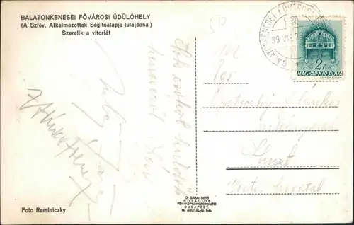 Postcard Balatonkenese BALATONKENESEI FŐVÁROSI ÜDÜLŐHELY 1923