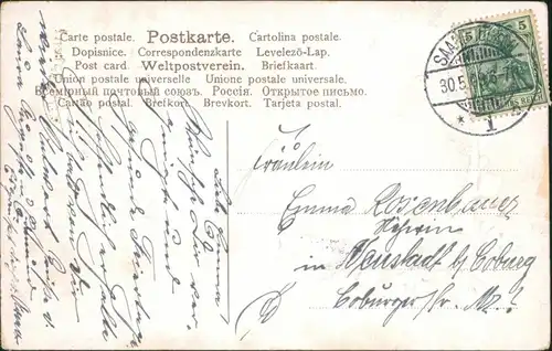 Ansichtskarte  Künstlerkarten Fröhliche Pfingsten, See, Ankeranhänger 1909