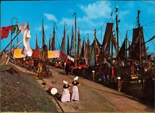 Postkaart Volendam-Edam-Volendam Hafen Trachten 1994