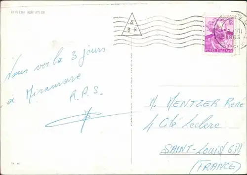 Ansichtskarte  RIVIERA ADRIATICA Schiffe 1963