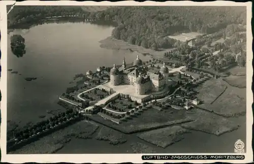 Ansichtskarte Moritzburg Luftbild Jagdschloss Moritzburg 1934 Walter Hahn:3781