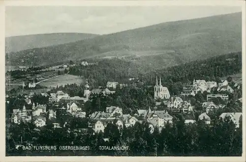 Postcard Bad Flinsberg Świeradów-Zdrój Totalansicht 1932 