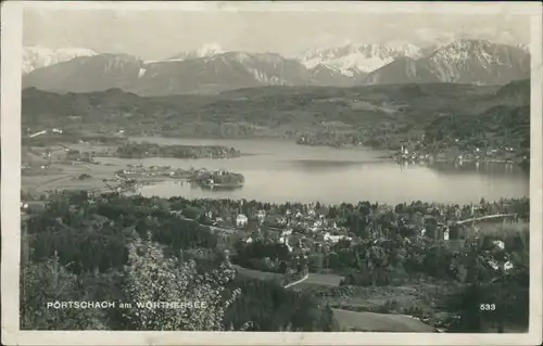 Ansichtskarte Pörtschach am Wörther See Panorama und Wörther See 1928