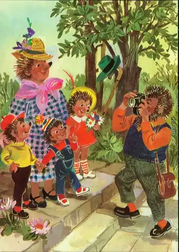 Ansichtskarte  DDR-Mecki: Familie, Fotograf 1980