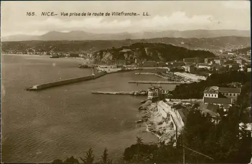 CPA Nizza Nice Vue prise de la route de Villefranche 1928