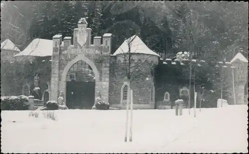 Radelsdorf Radíkov Hrad či zámek Kunzov im Schnee 1962 Privatfoto 