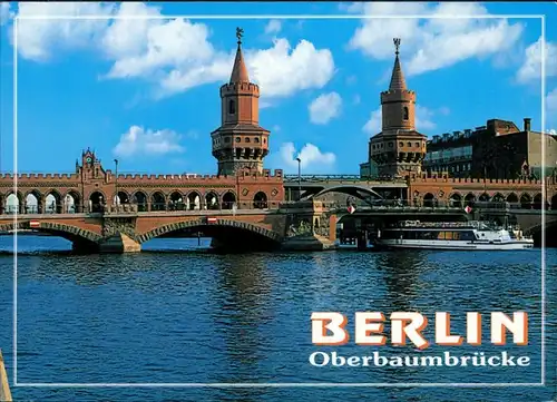 Ansichtskarte Friedrichshain-Berlin Oberbaumbrücke 1998