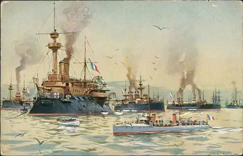 Ansichtskarte _Frankreich Panzerschiffe Kriegsschiffe Frankreich France 1915
