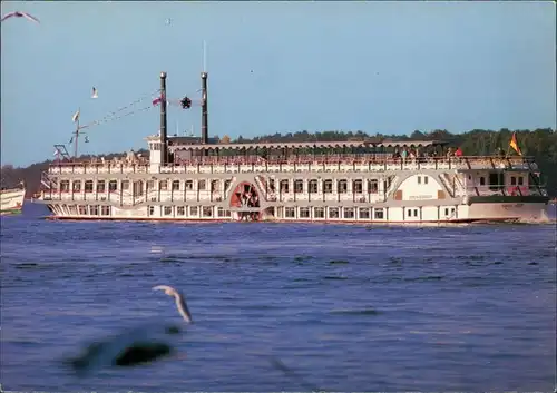 Ansichtskarte Berlin Schaufelraddampfer Havel-Queen 1990