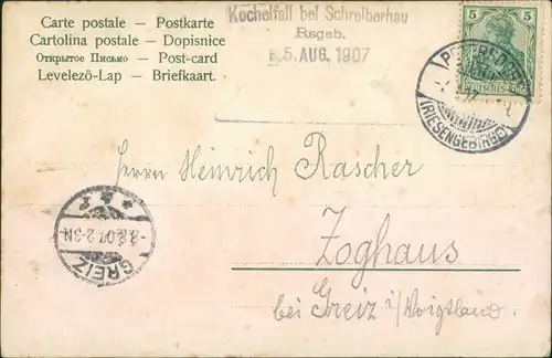 Postcard Schreiberhau Szklarska Poręba Partie Marienthal 1907 