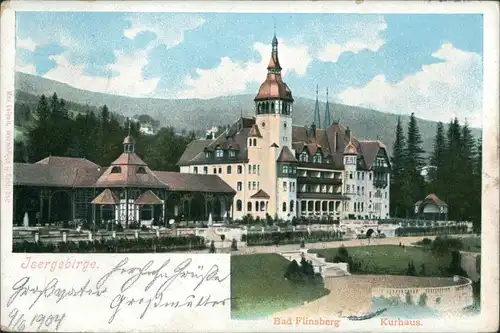 Postcard Bad Flinsberg Świeradów-Zdrój Partie am Kurhaus 1904 
