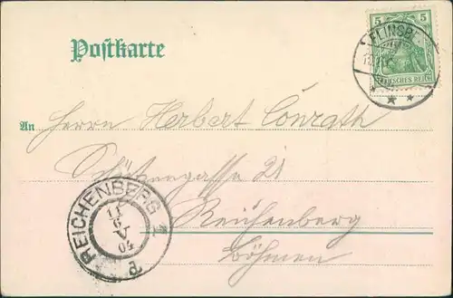 Postcard Bad Flinsberg Świeradów-Zdrój Partie am Kurhaus 1904 