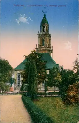 Ansichtskarte Potsdam Garnisionskirche von der Plantage 1919 