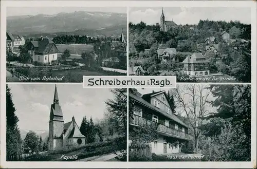 Schreiberhau Szklarska Poręba Bahnhof, Bergstraße, Haus  Heimat, Kapelle 1936
