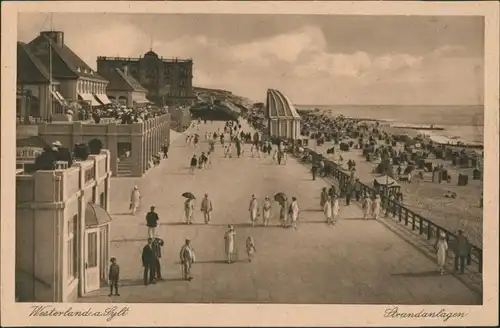 Ansichtskarte Westerland-Gemeinde Sylt Strandanlagen 1928 