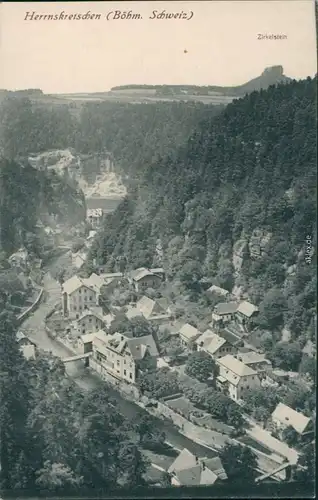 Postcard Herrnskretschen Hřensko Blick auf die Stadt 1917 