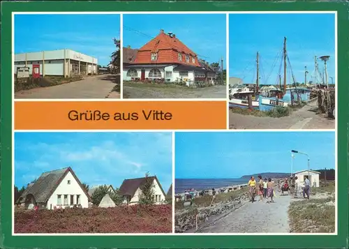 Vitte Hiddensee Hiddensöe Kaufhalle, Gaststätte Fischereihafen g1988