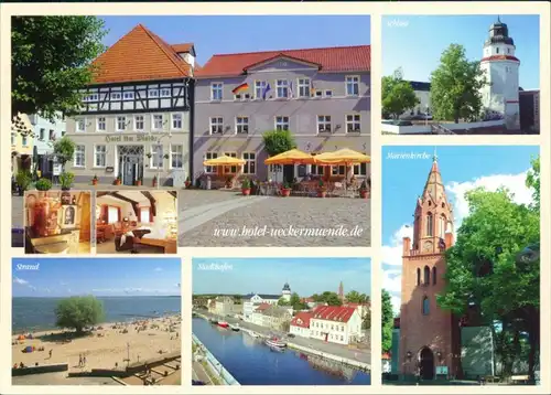 Ansichtskarte Ueckermünde Hotel am Markt Ueckermünde Brauhaus 2000