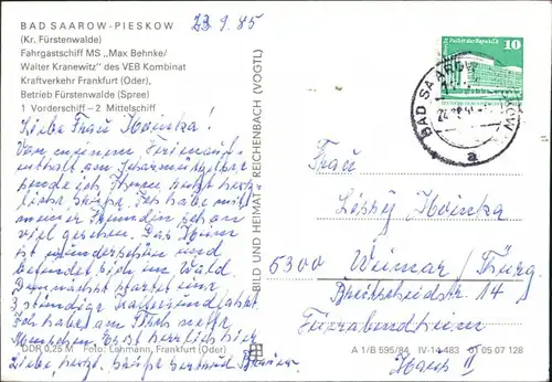 Bad Saarow Fahrgastschiff MS Max Behnke Walter Kranewitz g1984