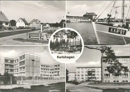 Karlshagen Hauptstraße, Hafen, Bungalowsiedlung, Oberschule  Wohnkomplex g1983