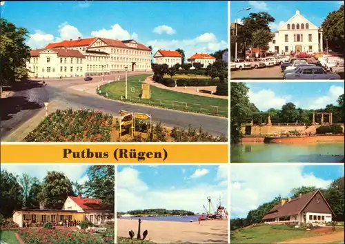 Putbus Thälmann-Platz, KG Rosencafé, Hafen Pergola HOG Jägerhütte 1979