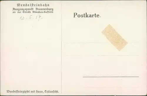 Ansichtskarte Bayrischzell Wendelsteingipfel mit Haus 1913 