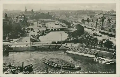 Amsterdam Amsterdam Panorama Prins Hendrikkade en Station Emplacement 1934
