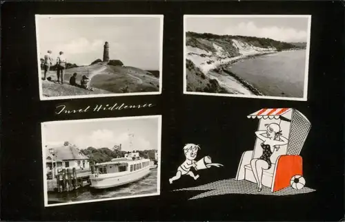 Insel Hiddensee-Hiddensee Hiddensjö, Hiddensöe Fähre, Leuchtturm und Küste 1965