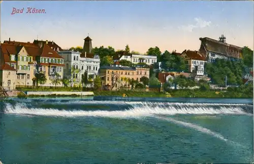 Ansichtskarte Bad Kösen Stadt und Wehr 1915 